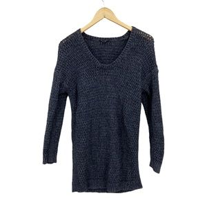 THEORY Open Knit Sweater Long Sleeve Gray
